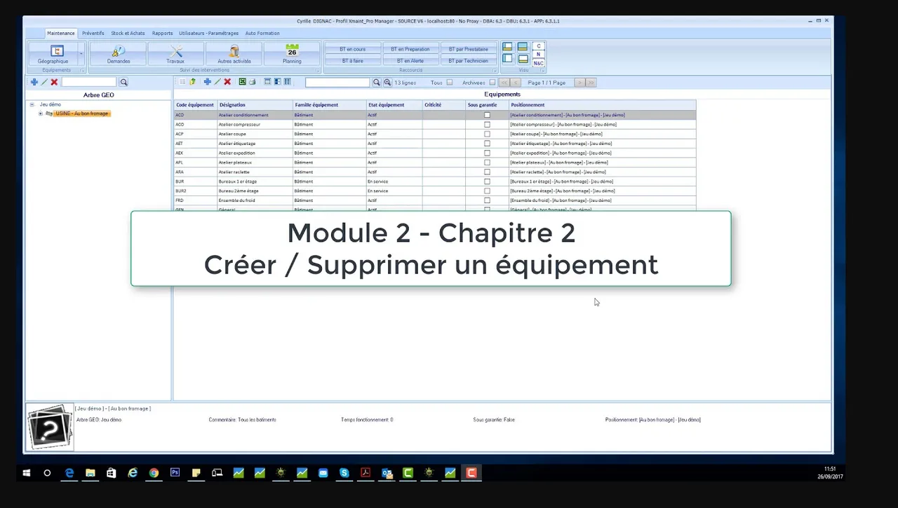 Vidéo : les différents types de fiches équipement